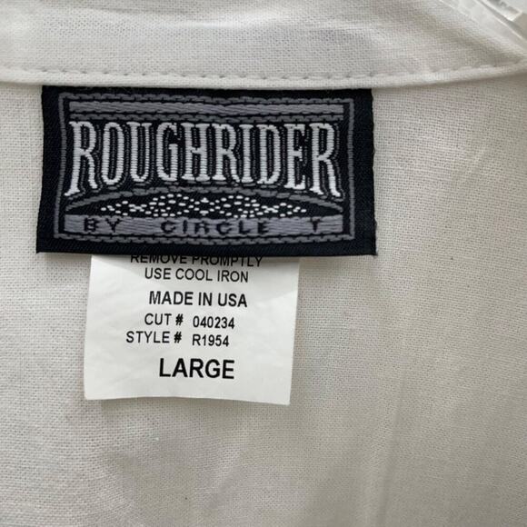Roughrider By Circle T Western American Flag Long Sleeve Blouse Size Large - Picture 6 of 8